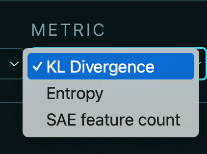Metric selector